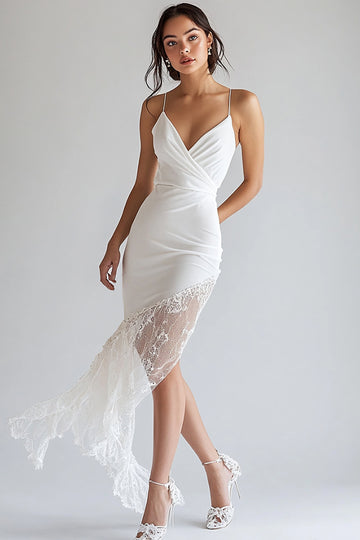 Lace Bodycon White Party Dress
